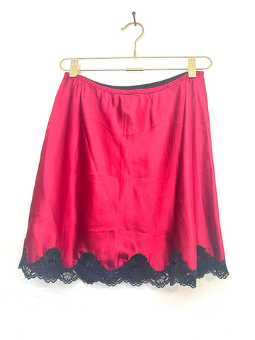 Vintage Red & Black Lace Slip