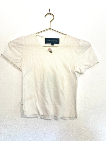 Archive Sample White Cotton Cropped T
