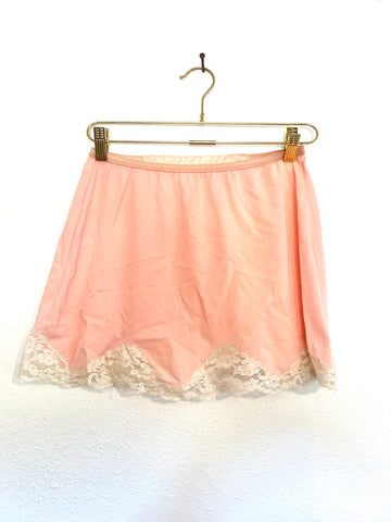 Vintage Pink & Lace Slip Skirt