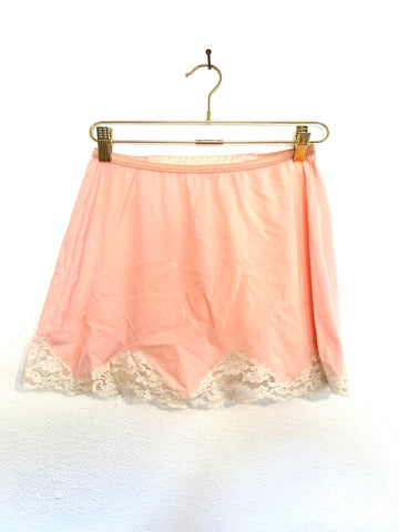 Vintage Pink & Lace Slip Skirt