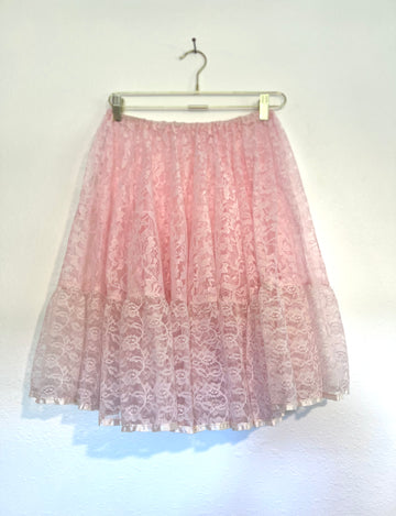 Vintage Pink Lace Skirt