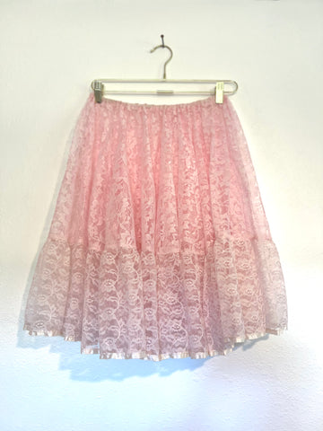 Vintage Pink Lace Skirt