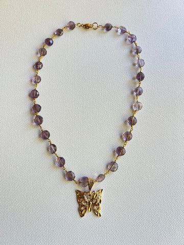 The Amethyst & Butterfly Necklace