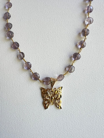 The Amethyst & Butterfly Necklace