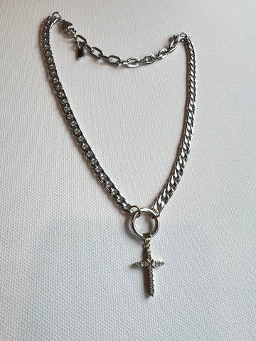 The Silver Chain & Cross Necklace