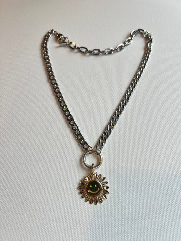 The Silver Chain & Sun Necklace