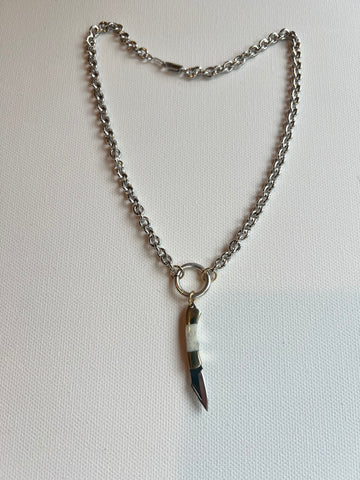 The Silver Chain & Pocket Knife Necklace
