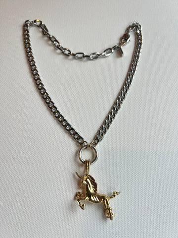 The Silver Chain & Unicorn Necklace