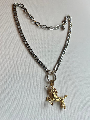 The Silver Chain & Unicorn Necklace