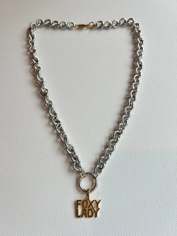 The Silver Chain & Foxy Lady Charm Necklace