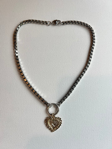 The Silver Chain & Heart Charm Necklace