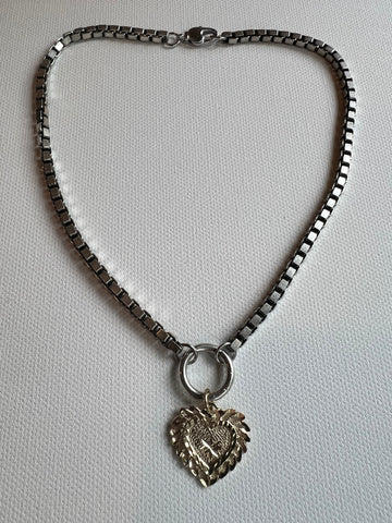 The Silver Chain & Heart Charm Necklace