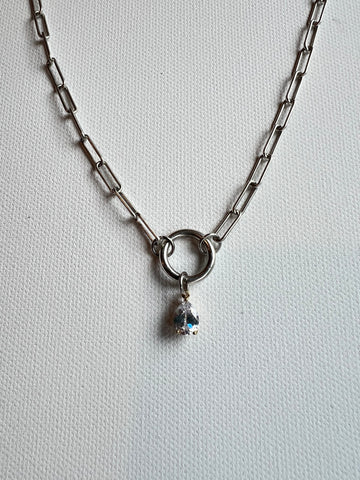 The Silver Chain & Teardrop Charm Necklace