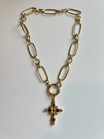 The Ruby Cross Necklace