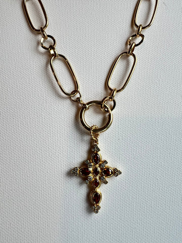 The Ruby Cross Necklace