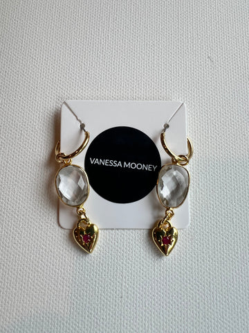 The Crystal & Heart Hoop Earrings