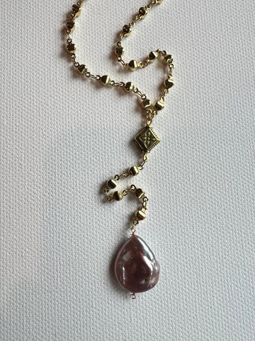The Gold & Pearl Rosary Necklace