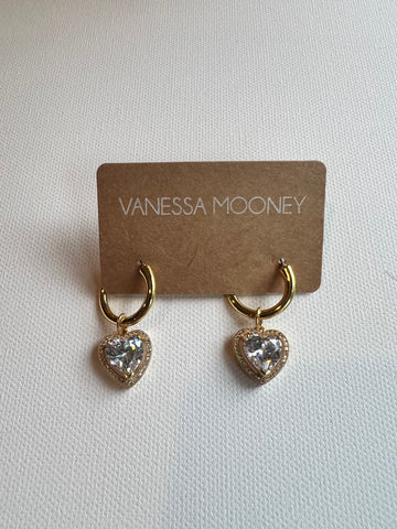 The Crystal CZ Heart Hoop Earrings