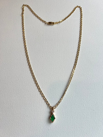 The Diamond Emerald Crystal Necklace