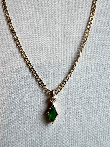 The Diamond Emerald Crystal Necklace