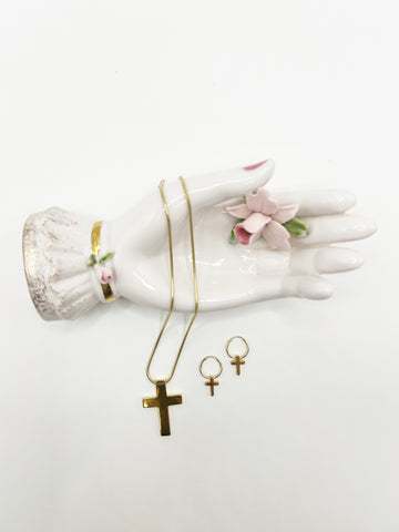 The Classic Tiny Gold Cross Earrings
