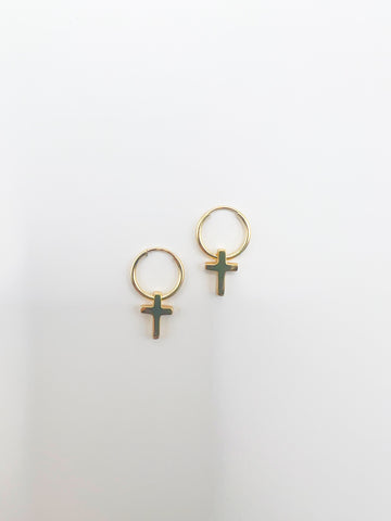 The Classic Tiny Gold Cross Earrings