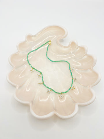 The Green Stone & Diamond Star Necklace