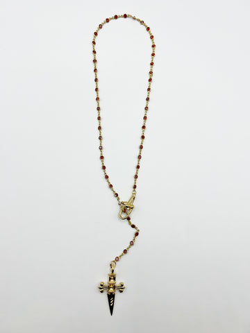The Ruby Crystal & Dagger Necklace
