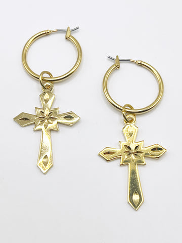 The Gold Cross Hoops