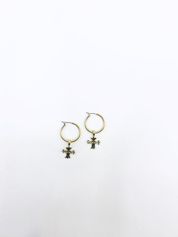 The Gold Cross Hoops