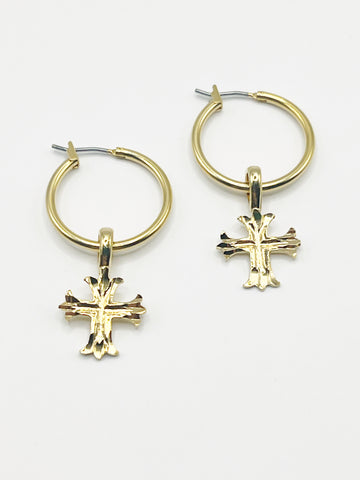 The Gold Cross Hoops