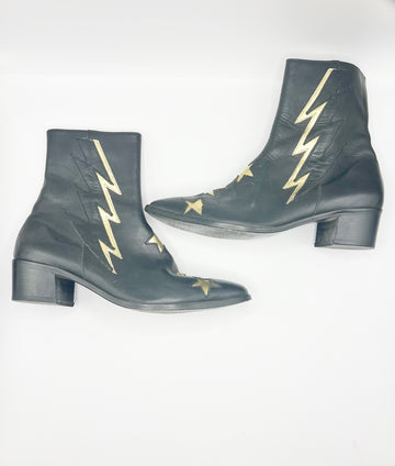 Archive Black Leather Lightening Boots