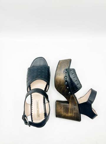 Vintage Leather & Wood Platforms