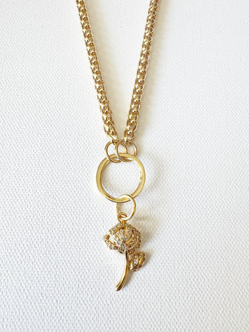 The Gold Rose Charm Necklace