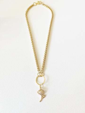 The Gold Rose Charm Necklace