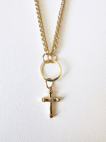 The Gold Cross Charm Necklace