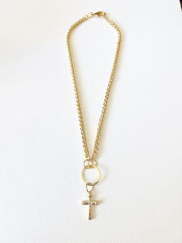 The Gold Cross Charm Necklace