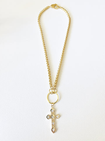 The Gold Cross Charm Necklace
