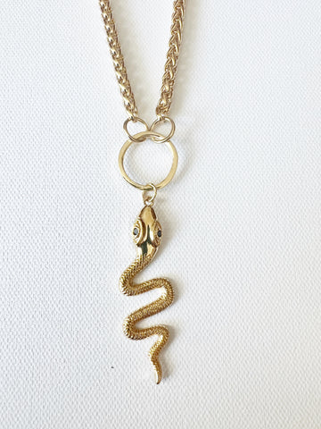 The Gold Snake Charm Necklace