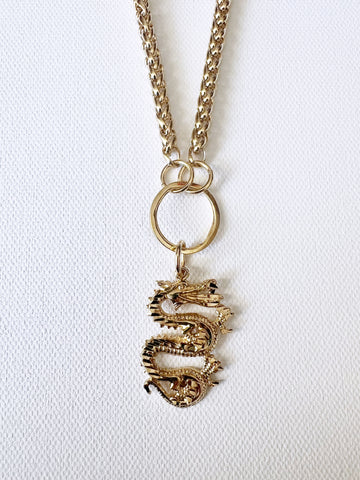The Gold Dragon Charm Necklace