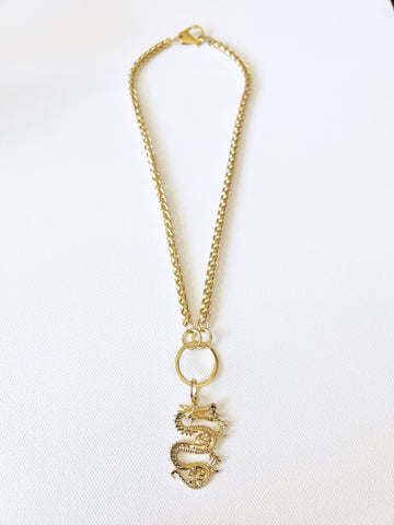 The Gold Dragon Charm Necklace