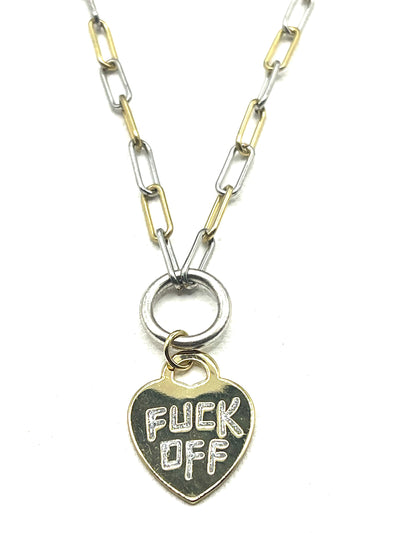 The Mixed Metal "Fuck Off" Necklace
