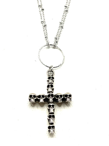 The Silver Skull Cross Necklace