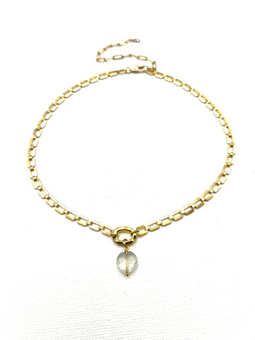 The Green Amethyst Stone Heart Choker