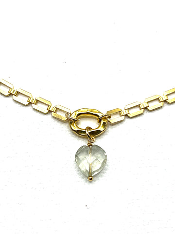 The Green Amethyst Stone Heart Choker