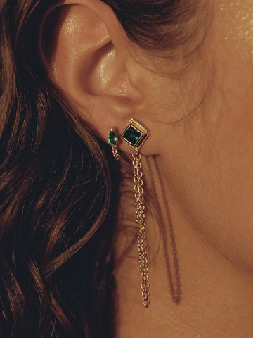 The Carina Hoop Earrings - Emerald