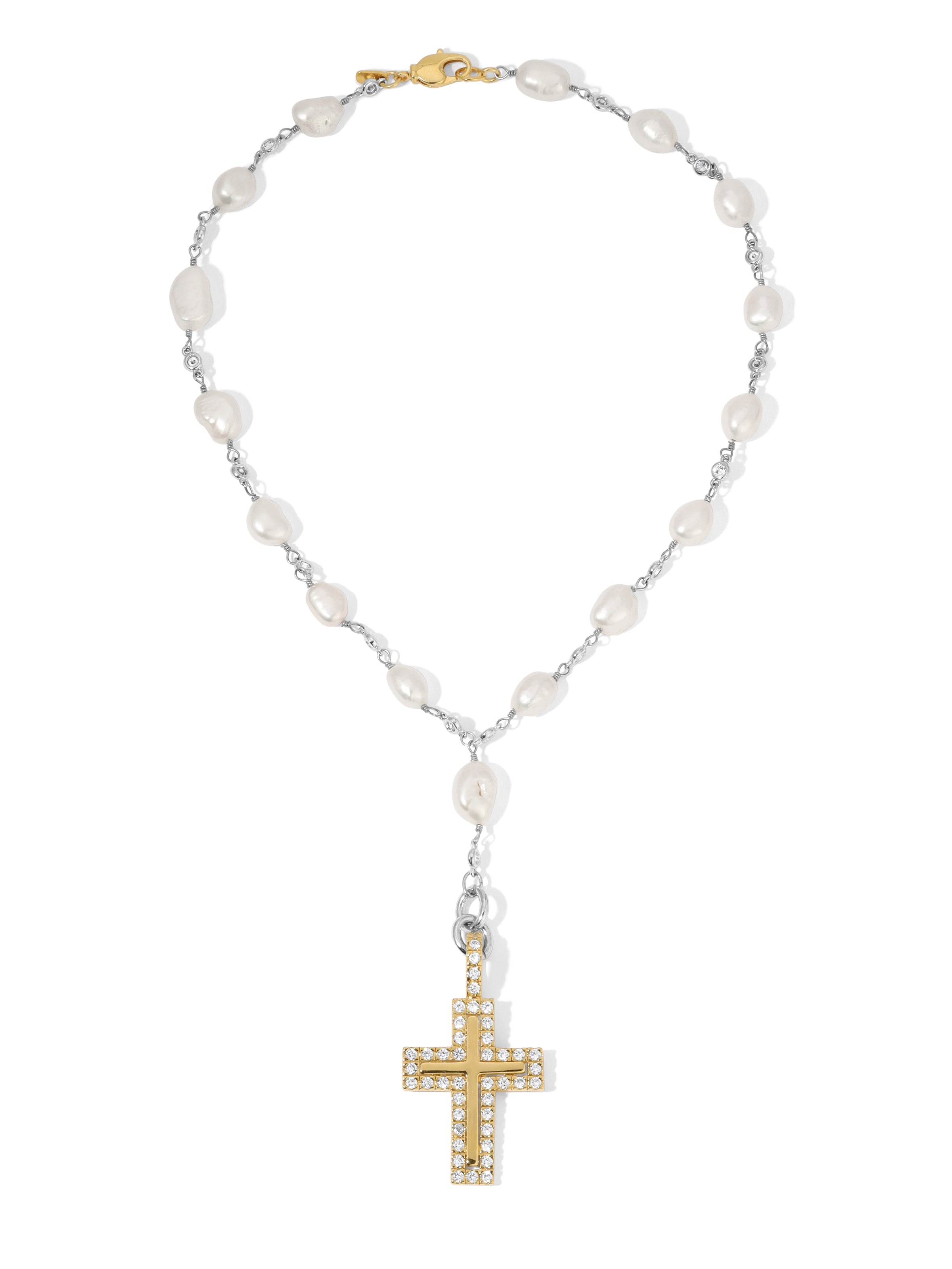 Nazareth Store White Pearl Rosary Beads Catholic Necklace Our Rose Lourdes  Medal & Cross Religious Gifts Rosaries for Women and Men : Amazon.in:  Fashion