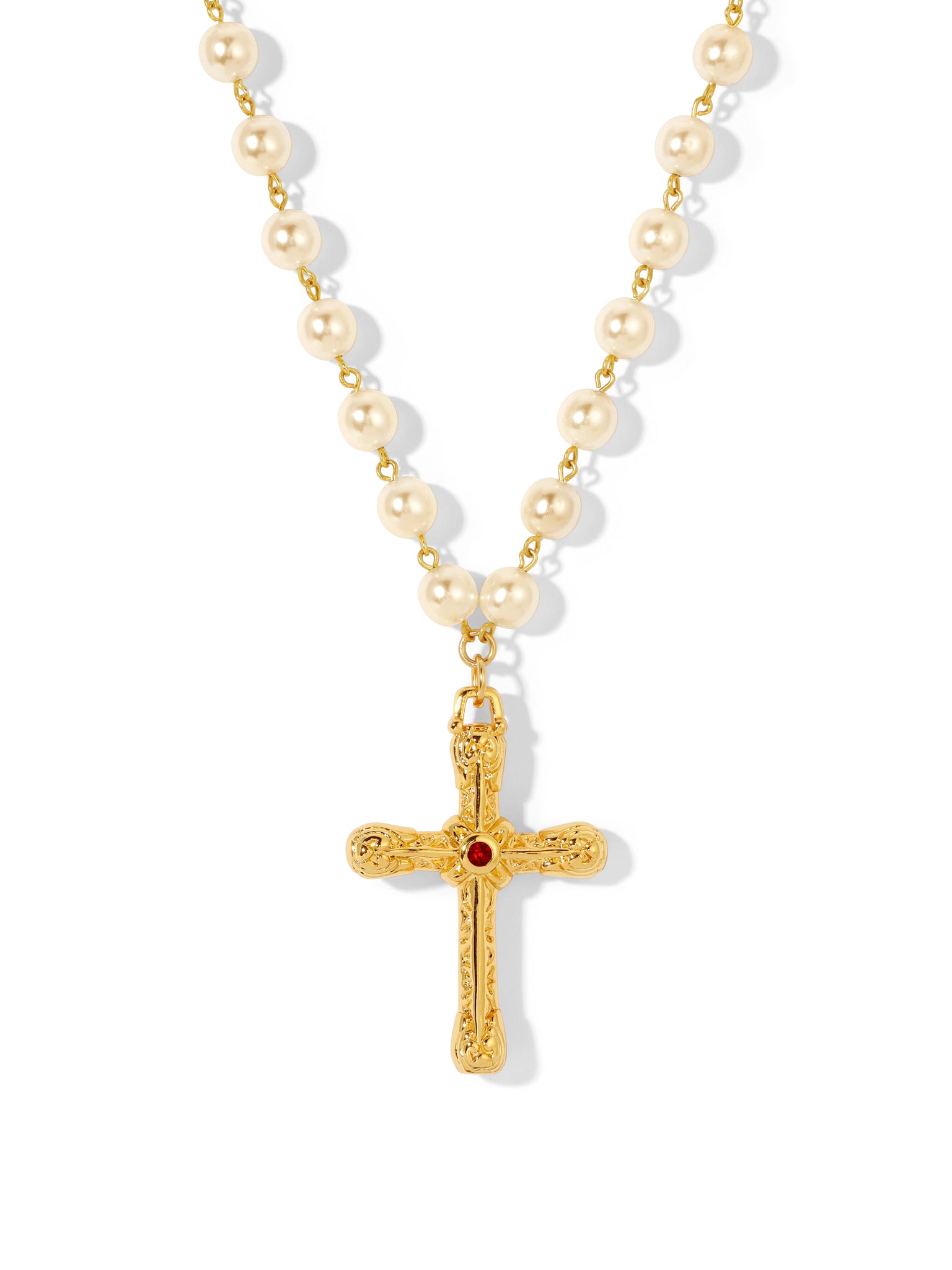 The Nova Pearl Cross Necklace