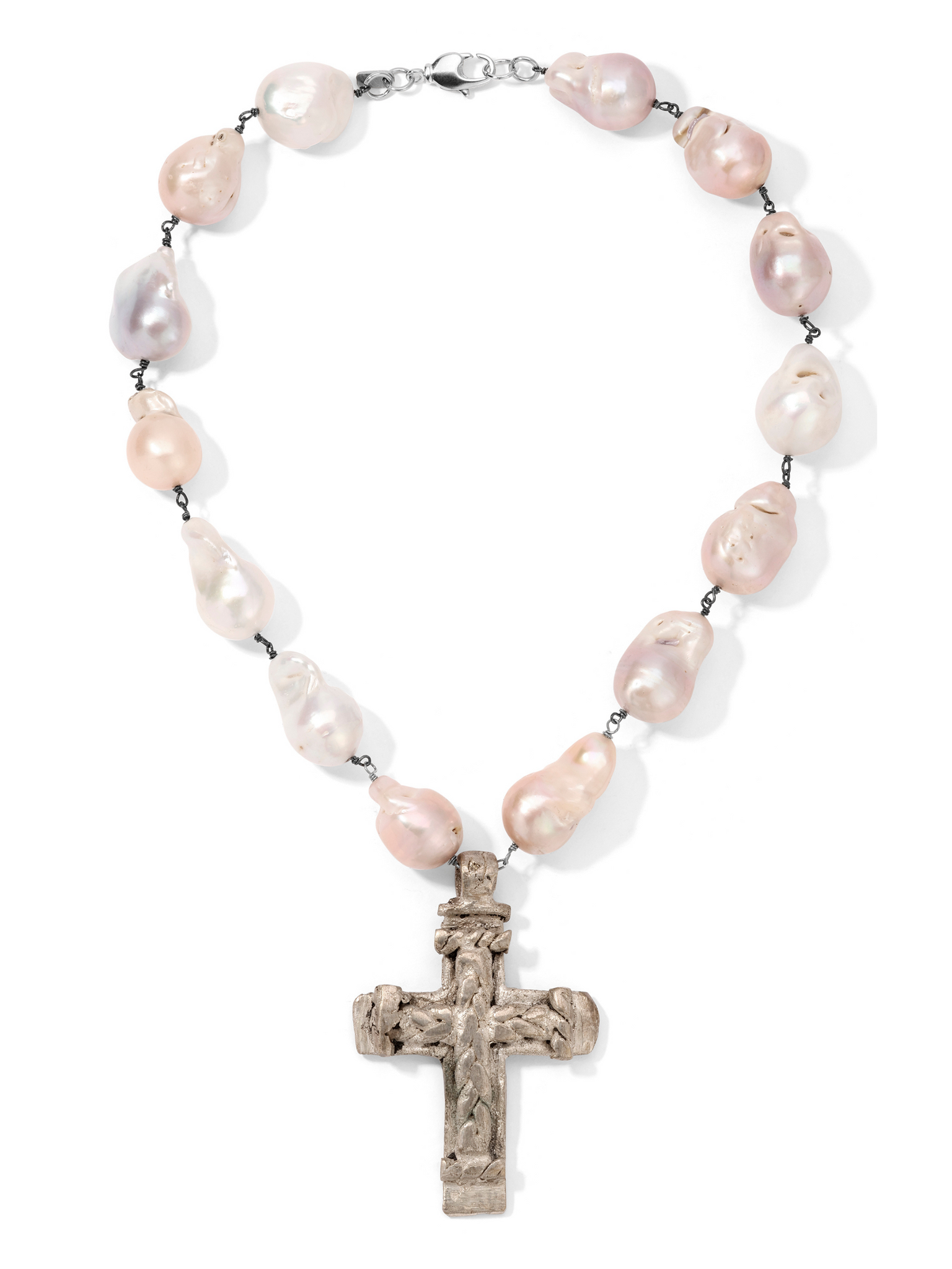 The Elu Pearl Cross Necklace