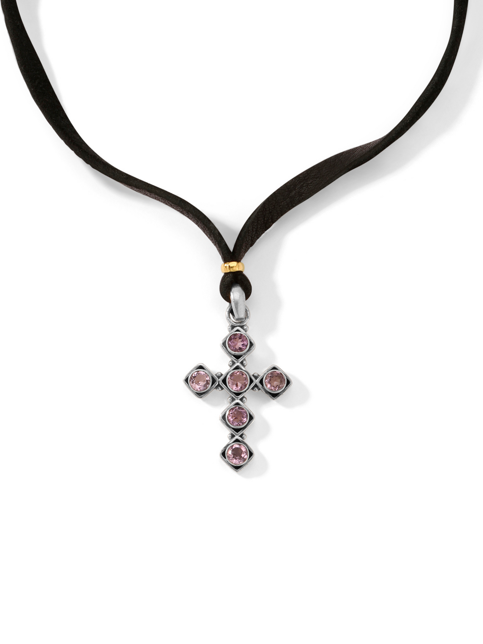 The London Cross Leather Choker